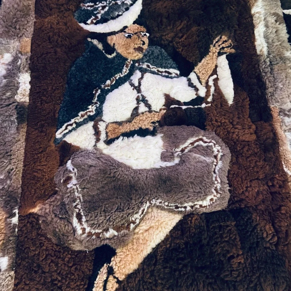 SUPER RARE Large Genuine Alpaca Wall-hanging Rug - “A Woman Scorned” - 68” x 51”